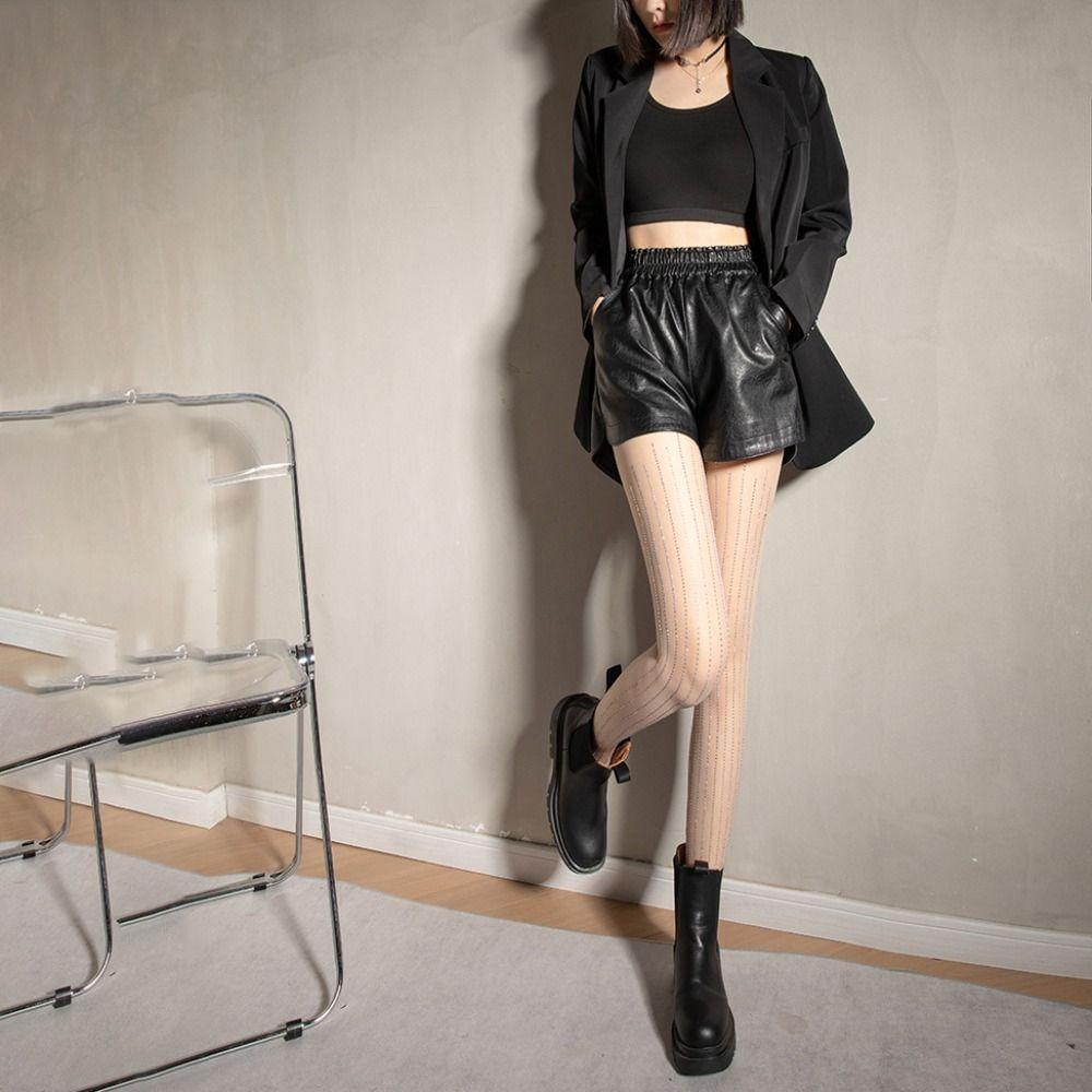 

Thin Women Stockings Full Foot Sexy Pantyhose Elastic Rhinestone Pantyhose Winter
