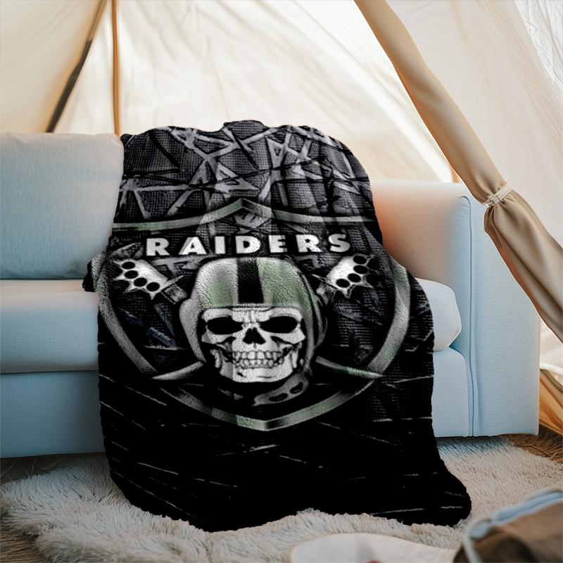 1PC Raiders Football Legacy Printed Soft Flannel Blanket Throw for Adult Bedroom Living Room Sofa Camping Travel Fan gifts Christmas Gifts