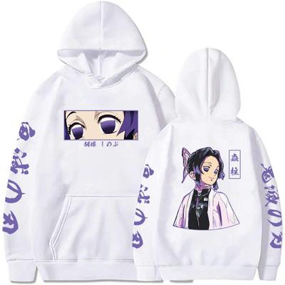 Anime Demon Slayer Kochou Shinobu Graphic Printed Hooded Men Women Hoodies Casual Loose Streetwear Harajuku Unisex Sweatshirt