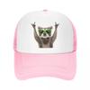 Custom Funny Green Sunglasses Raccoon Trucker Hat for Unisex Women Adjustable Unisex Baseball Cap Outdoor Dad Hat