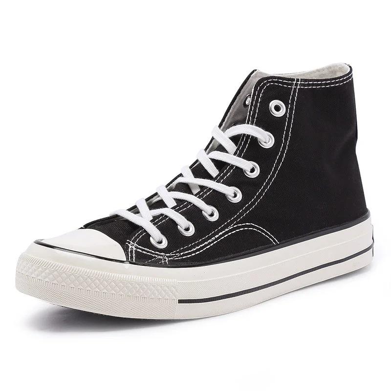 Pantofi Clasici Negri Solizi din Pânză Primăvară Înalți Outdoor Casual Adidași Confortabili Respirabili Încălțăminte