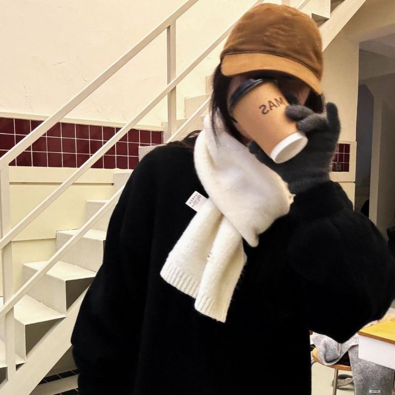 Winter scarf atmosphere new solid color versatile fashion warm neck protection scarf scarf shawl dual-purpose