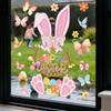 Easter Bunny Window Clings Cartoon Egg Stickers Cute Decoration For Home Classroom Nursery Shop Glass Display Decorations