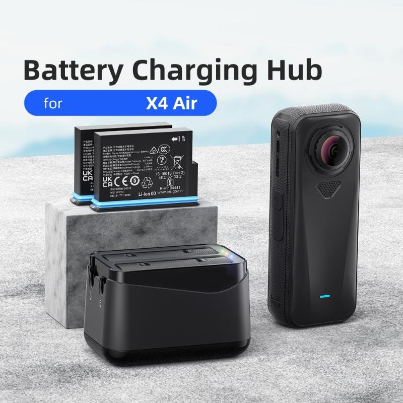 Rapid Multi Battery Charging Dock For 360 X4 Air Action Cameras Featuring Quick Charging Technology And Safety Features