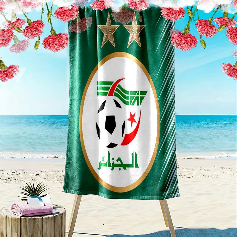 Algeria National Football Team Print Beach Towel, Large Soft Quick Dry Towel for Beach Camping Swimming