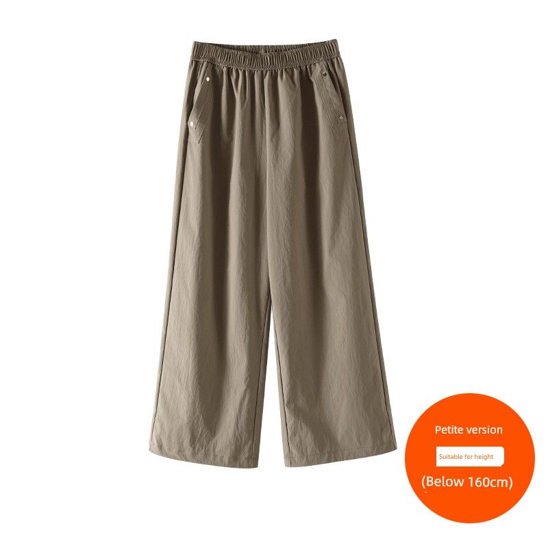 

Plus size women clothing [Retro Yamamoto Pants] Three Pants Length Selection Chubby Girl High Waist Casual Drawstring Ankle-Tied/Wide Leg Pants Ming tea Brown (below 160cm) 6XL