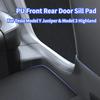 For Tesla Model 3 Highland Model Y Juniper PU Front Rear Door Sill Protection Strip Seat Anti-kick Pad Corner Guard Accessories