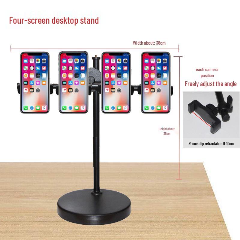 Adjustable Multi-Phone Live Streaming Desktop Stand