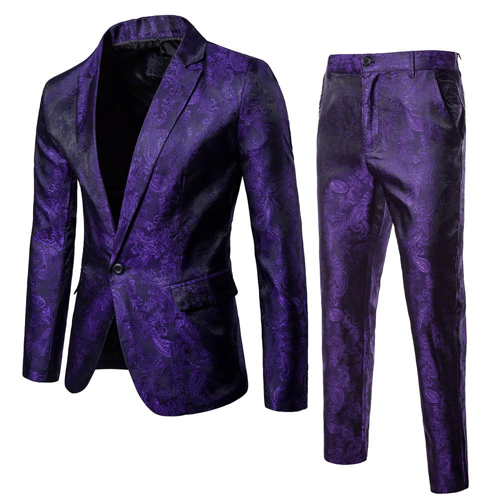 Men’s Suit Slim 2-Piece Suit  Business Wedding Party Jacket Coat & Pants