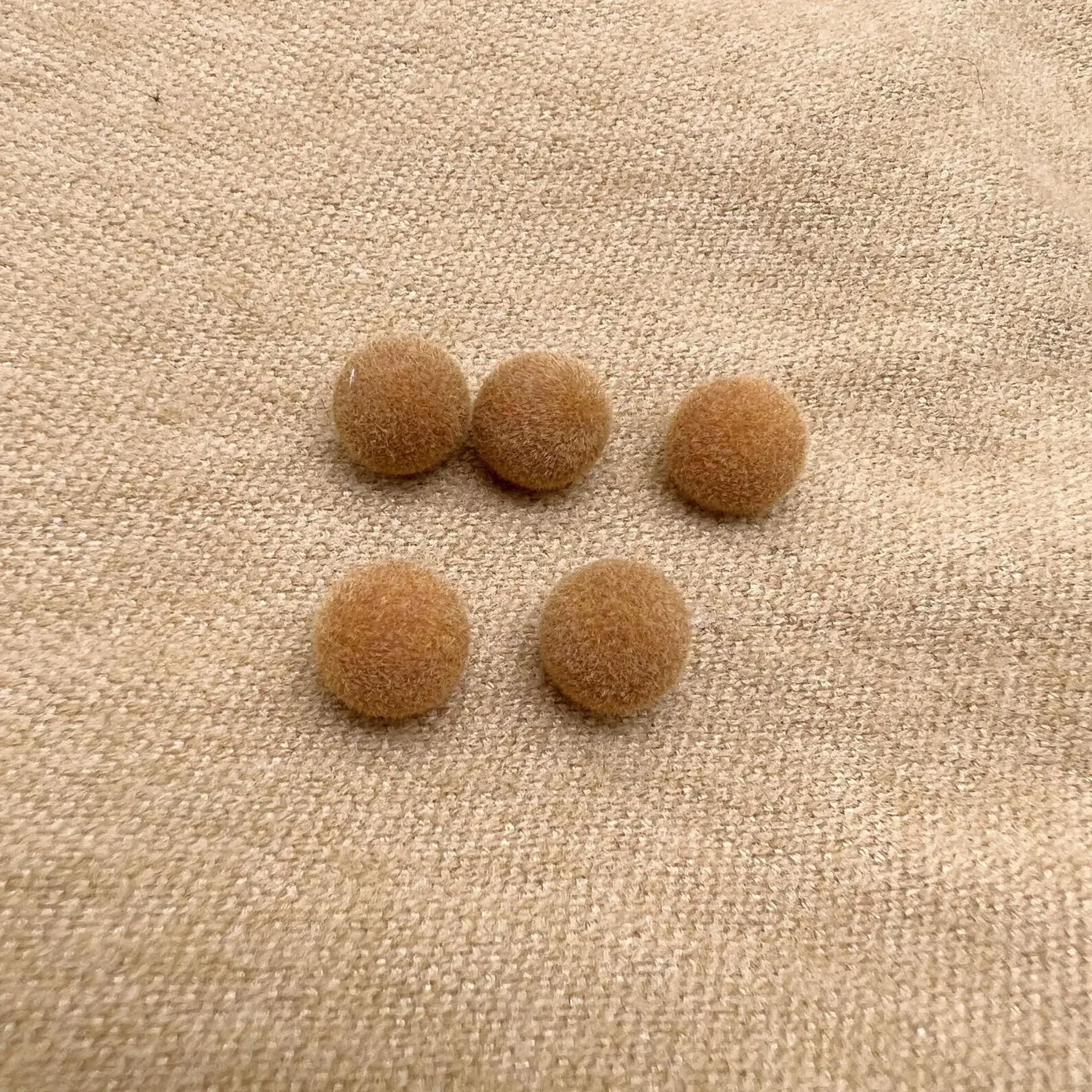 

10 шт./лот красивые ворсовые пуговицы с покрытием 10 мм маленькие грибовидные пластиковые пуговицы на ножке зимняя одежда швейные принадлежности 10mm кофейный