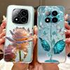 For Xiaomi Redmi Note 14 Pro+ Elegant Floral Butterfly Phone Case For Redmi Note14 Pro Plus 5G Soft Silicone TPU Cases