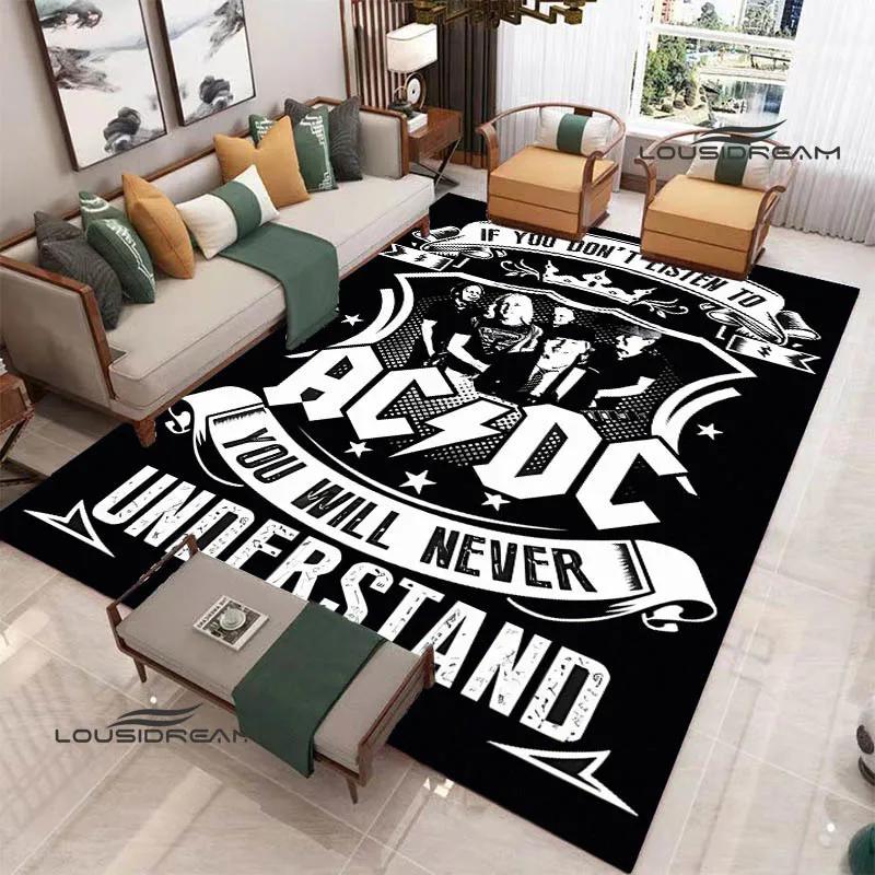 3D Rock Band AC/DC Printed Carpet Yoga Mat Non-slip Carpet Kitchen Mat Room Decor Carpets for Living Room Area Rug Birthday Gift