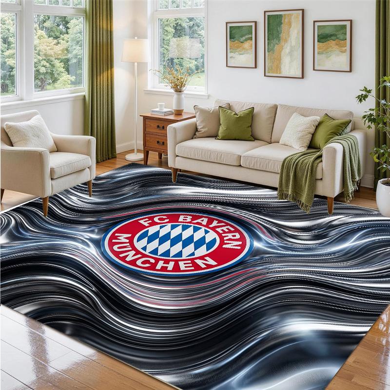 Bayern Munich Design Crystal Velvet Rug Soft Decorative Mat for Bedroom Entrance