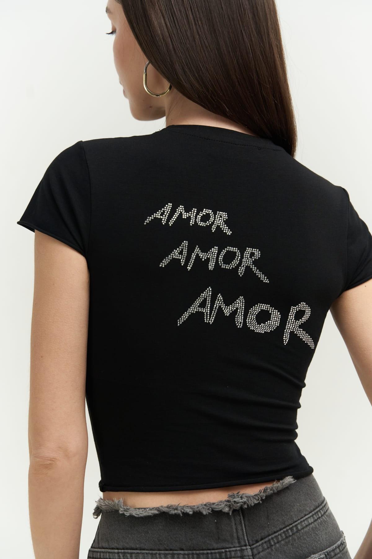 

El Amor Black Combed Cotton Crop L чорний