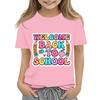 Children's Casual and Fashionable Round-Neck Printed Short-Sleeve Top for Back-to-School