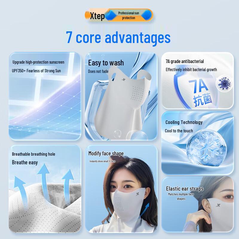 XTEP UV Protection Cycling Face Mask with Neck Gaiter