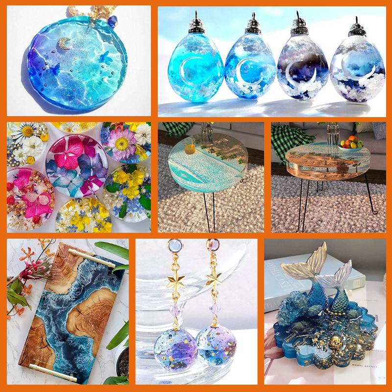 Anti-Yellowing Crystal Clear Epoxy Resin – 1:1 Easy Mix, Bubble-Free Epoxy Resin for Resin Art, Jewelry & Casting Projects