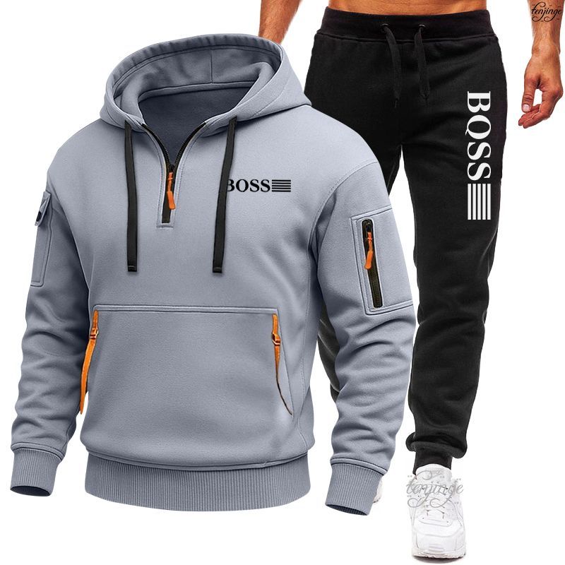 Pánská mikinová souprava Mikina na zip s více kapsami Outdoorový sportovní a volnočasový kabát