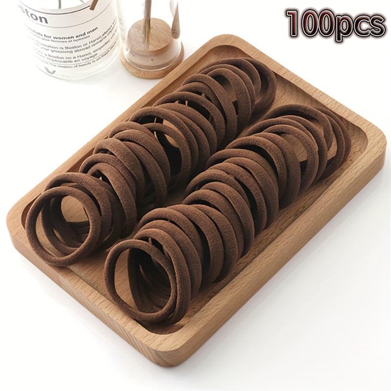 

100 шт. резинки для волос для женщин и девочек, высокая эластичная резинка для волос, держатели для хвостиков, резинки для волос, аксессуары