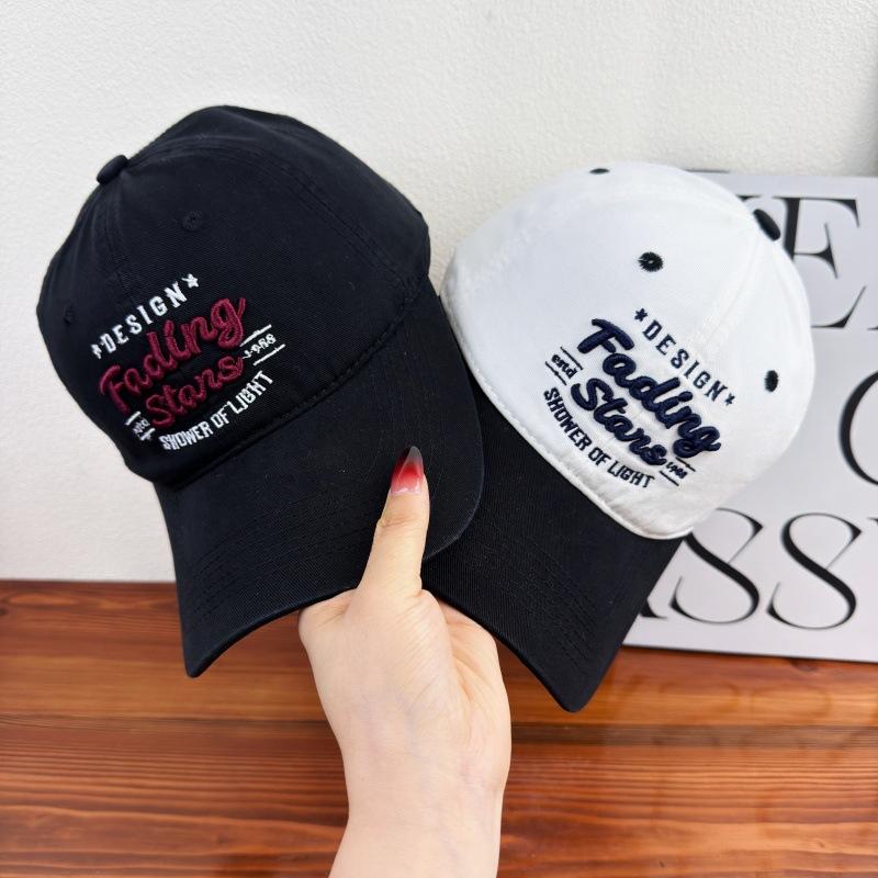 American college style letter embroidery soft top baseball cap women's new spring and summer versatile sunshade cap