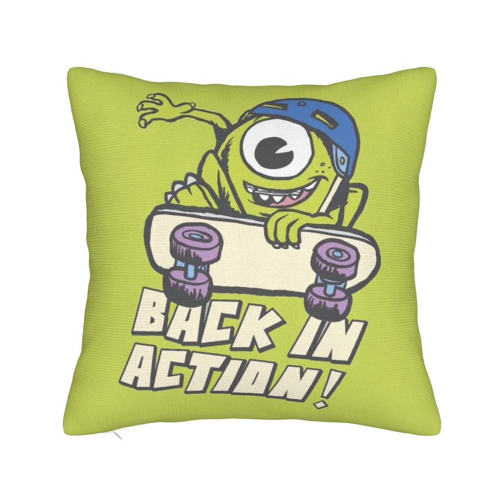 Mike Wazowski Monsters University Square Pillow Case Monsters Inc Cushion Covers Zipper Decorative Pillowcase for Sofa xcm