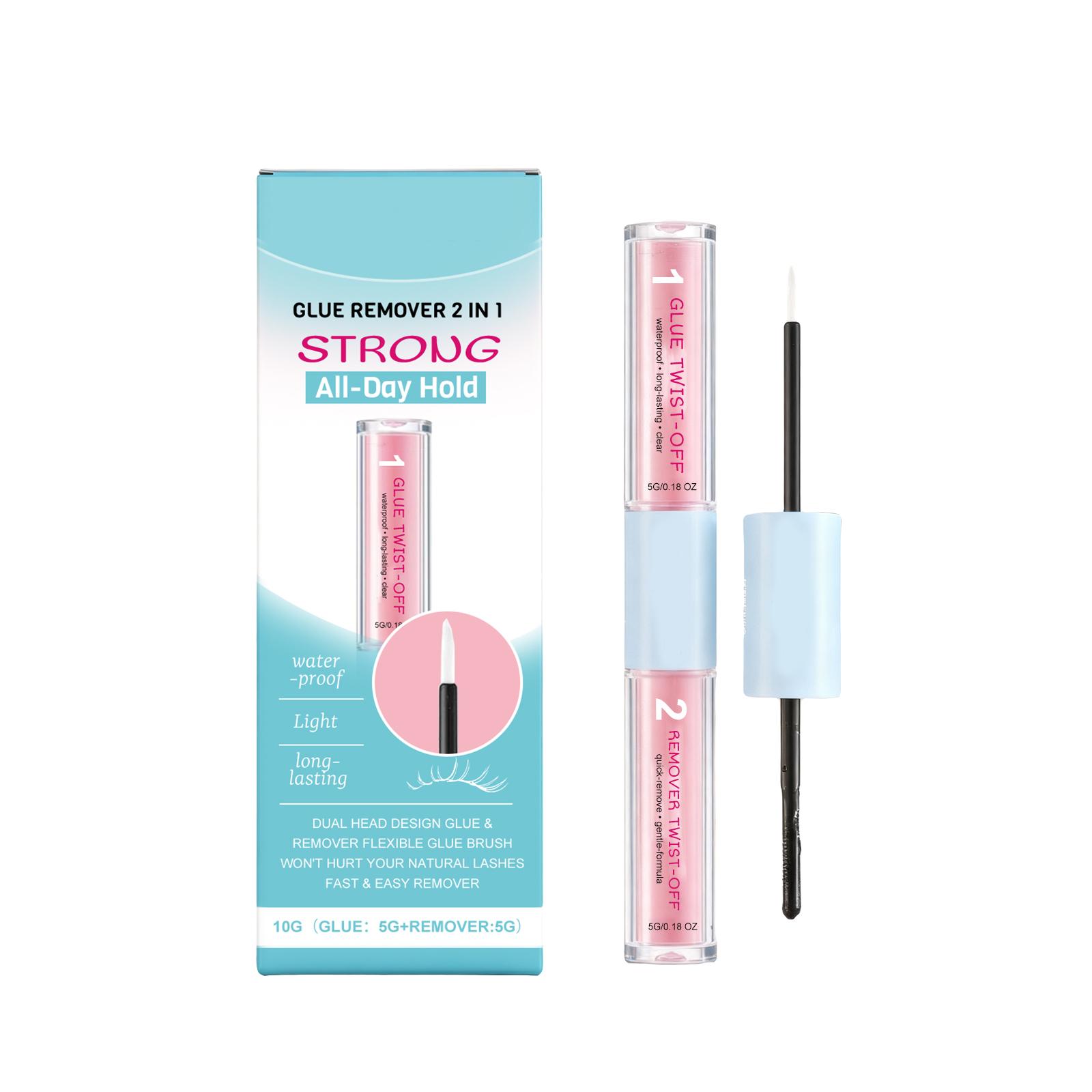 

Glue Remover 2 in 1 Dual-Ended Lash Adhesive Remover and Glue Applicator Waterproof Long-Lasting Formula for Eyelash Extensions Safe and Easy Removal One Size розовый