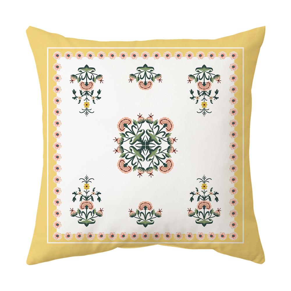 Față de pernă decorativă imprimată galben pentru casă, mașină, canapea