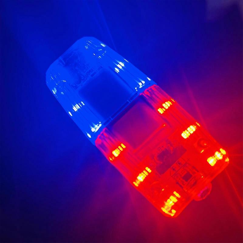Rechargeable Red Blue Warning Strobe Light 50H Runtime 4 Mode Clamp Mount Outdoor Safety Warning Light Multicolor