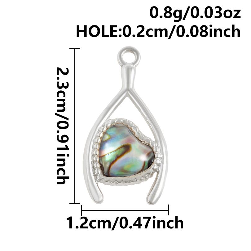 2pcs Various Shape Abalone Shell Trendy Square Oval Rectangle Stainless Steel Charm For Jewelry Making Supplies DIY Pendant Bulk