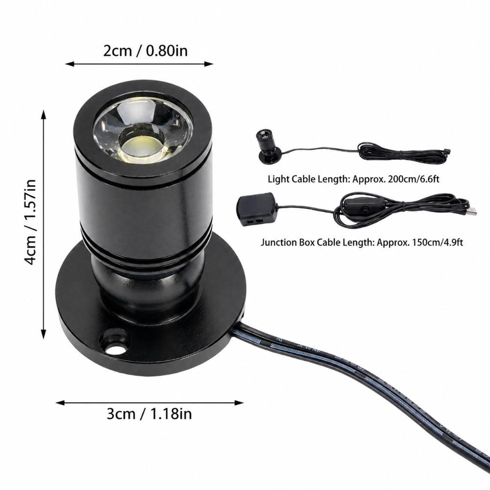 4 Pack 360 Degree Rotating Accent Light 200LM Display Light Mini Spot Light Indoor