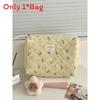 Floral Cotton Makeup Bag With Large Capacity For Everyday Use