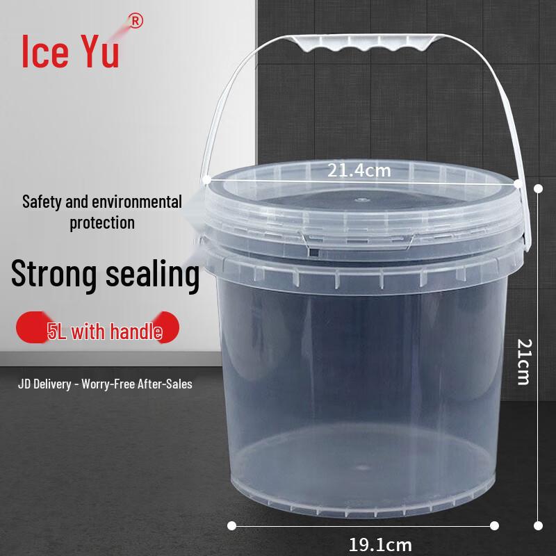 Clear Plastic Multipurpose Bucket with Handle 5L with Handle
