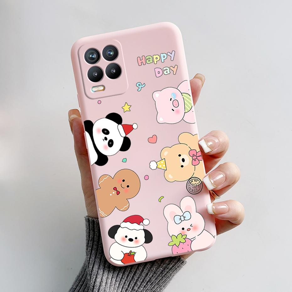 For Realme 8 Case Bear Cartoons Cat Cute Cover Coques For Realme 8 Pro Phone Cases Cover Realme8 5G Realme 8i Fundas Soft Capa