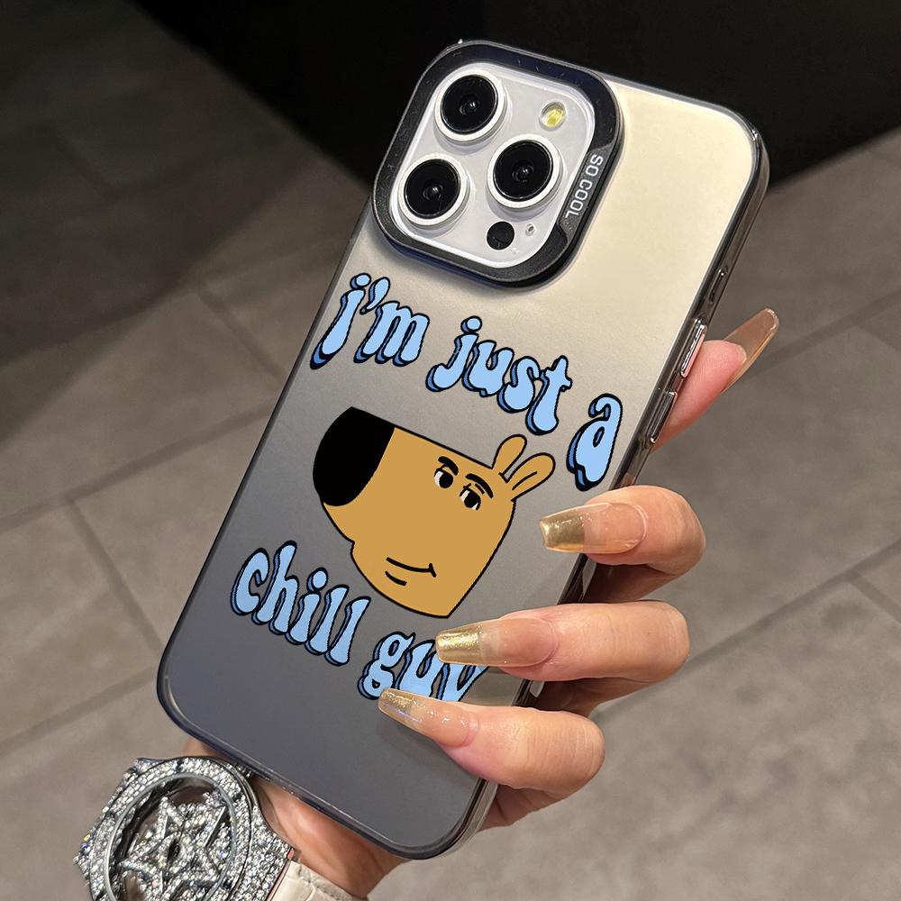 

Cartoon I m Just A Chill Guy Phone Case for Samsung Galaxy A56 A55 A54 A53 A52 A26 A17 A16 A12 A07 A06 4G 5G Silver Hard Cover Galaxy A26 5G