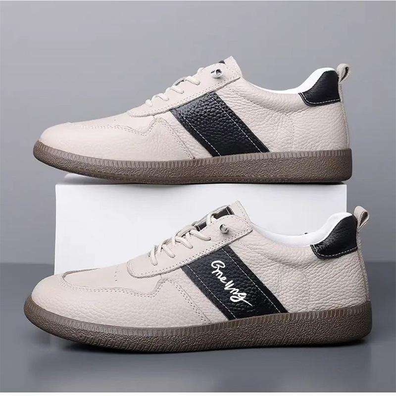 Men's shoes new fashion versatile casual board shoes fashion soft-soled leather board shoes men's green casual shoes