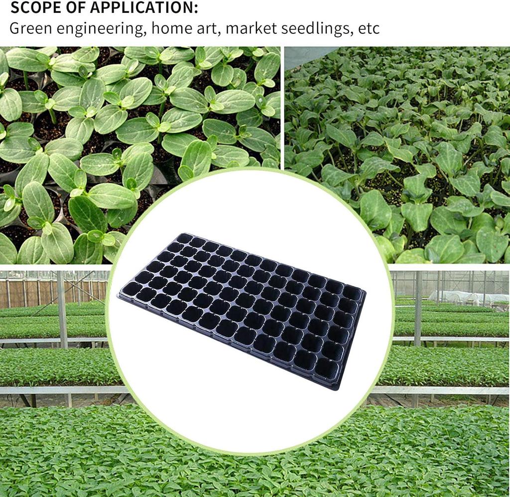 200-Cell Seedling Tray Set Black 5PCS