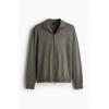 H M sliM Fit Zip Up Cardigan Dark Green