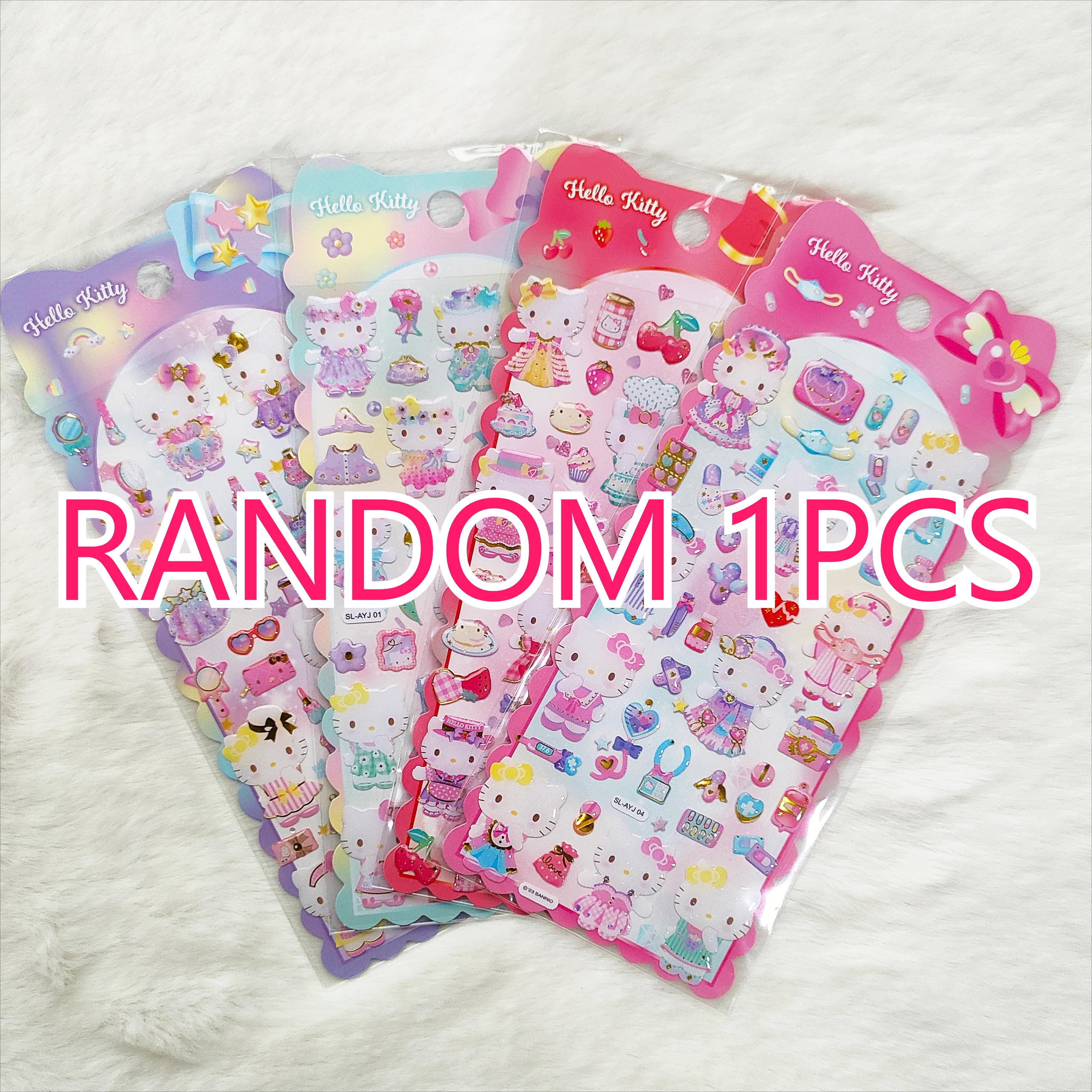 

Hello Kitty Epoxy Crystal Decals - Animation Design Mini Relief Waterproof Decals for Korean Pop Photocard Phone Case Mug Decor
