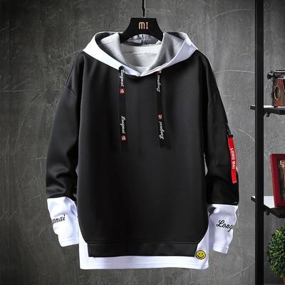 Autumn Fashion Casual Hooded Fake Two-piece Sweatshirt