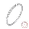 S925 Silber CZ Modischer Dünner Ring für Damen