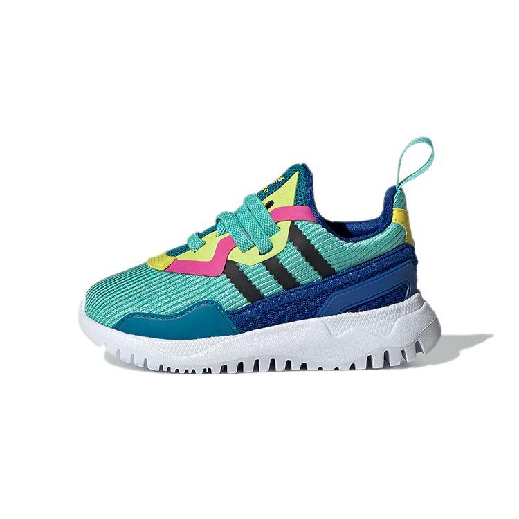 Adidas Originals Flex Series El I Trendy Comfortable Low-Top Casual Shoes Baby Sneakers Blue Green FX5335