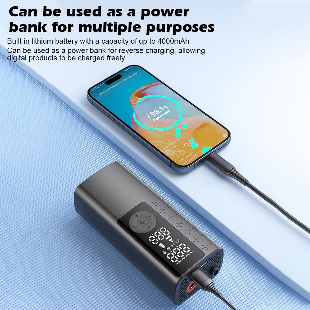 Tire Inflator Portable Air Compressor Air Pump for Car Tires with Tire Pressure Gauge One Click Smart Pump for Car, Motorcycle