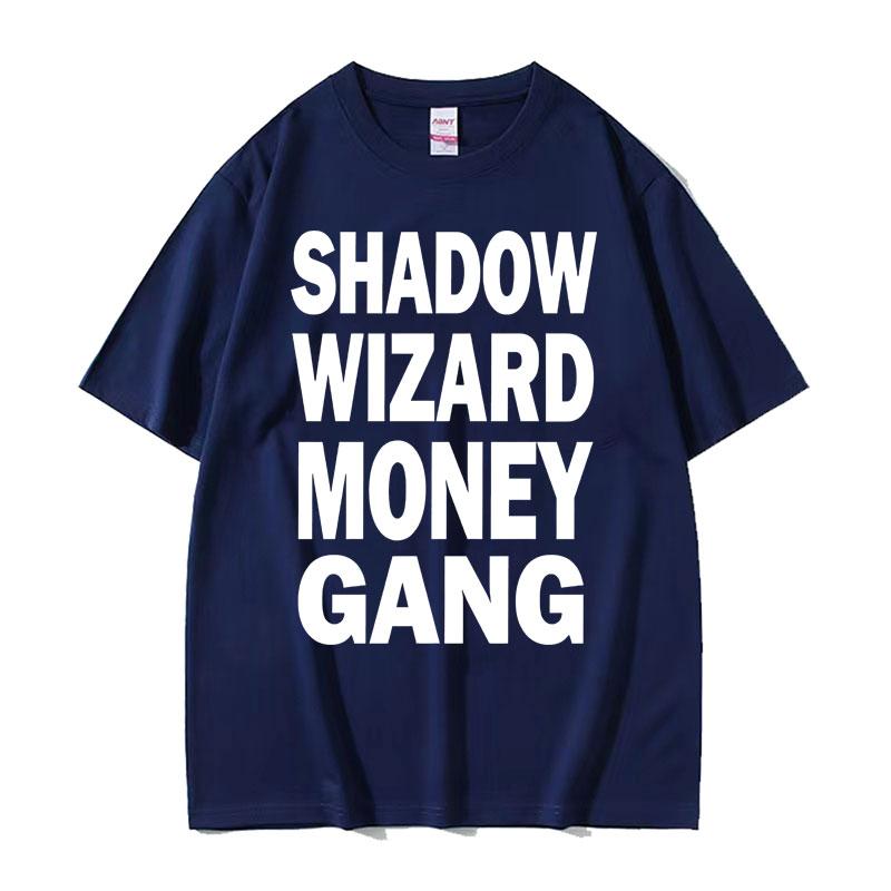 Joeyy Schattenzauberer Geld Gang Buchstaben Druck T-Shirts Lustiges Y2K Meme T-Shirt Herren Damen Harajuku Hip Hop Übergroßes Street T-Shirt