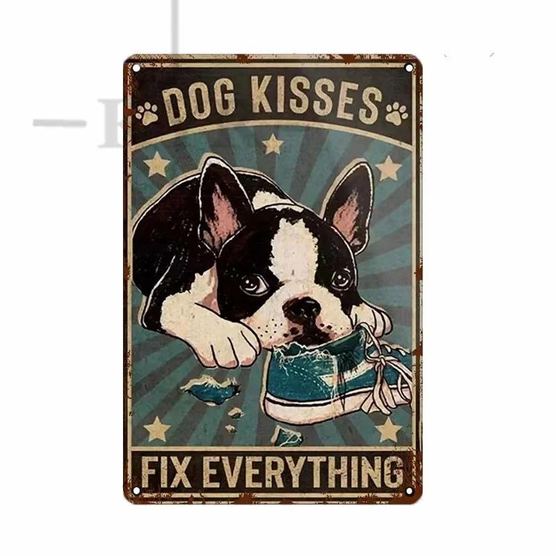 Dachshund Metal Tin Sign Tissue Dog Retro Vintage Bar Decor Wall Poster Golden Retriever Husky Plaque Home Decoration Style