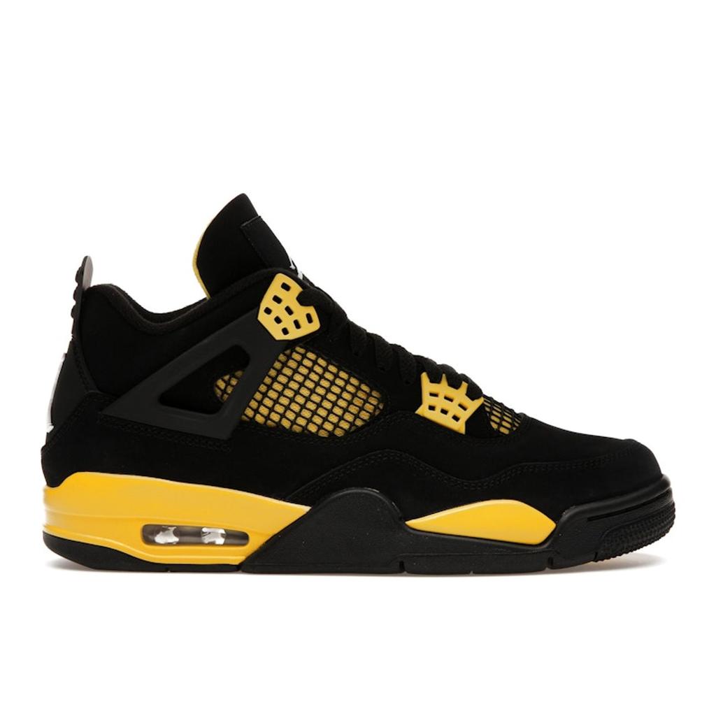 Air Jordan 4 Retro Thunder 2023 Unisex Sneakers Black Tour-Yellow DH6927-017