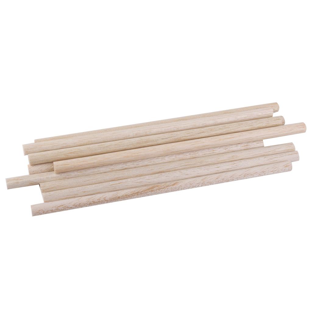 10x Wooden Sticks Smoothed Cuboid Balsa Wood Modelling Rod Kids Hobby DIY 20cm