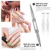 2 Pcs Gel Builder Brush, Double Ended Nail Art Brushes Hard Gel Brush French Manicure Brushes with Transparent Pen Box for Home DIY Salon Design
