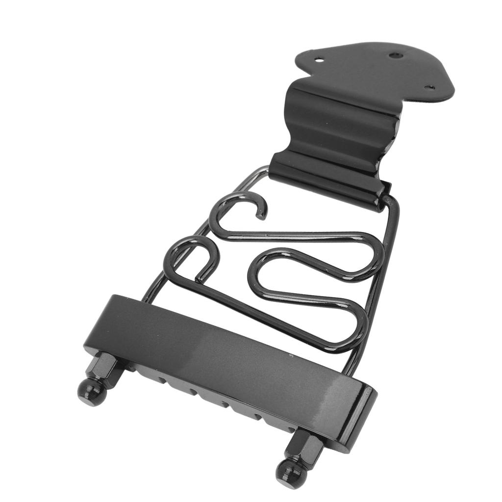 6 String Guitar Trapeze Tailpiece Metal Height Adjustable Guitar Trapeze Bridge Tailpiece for Replacement Black