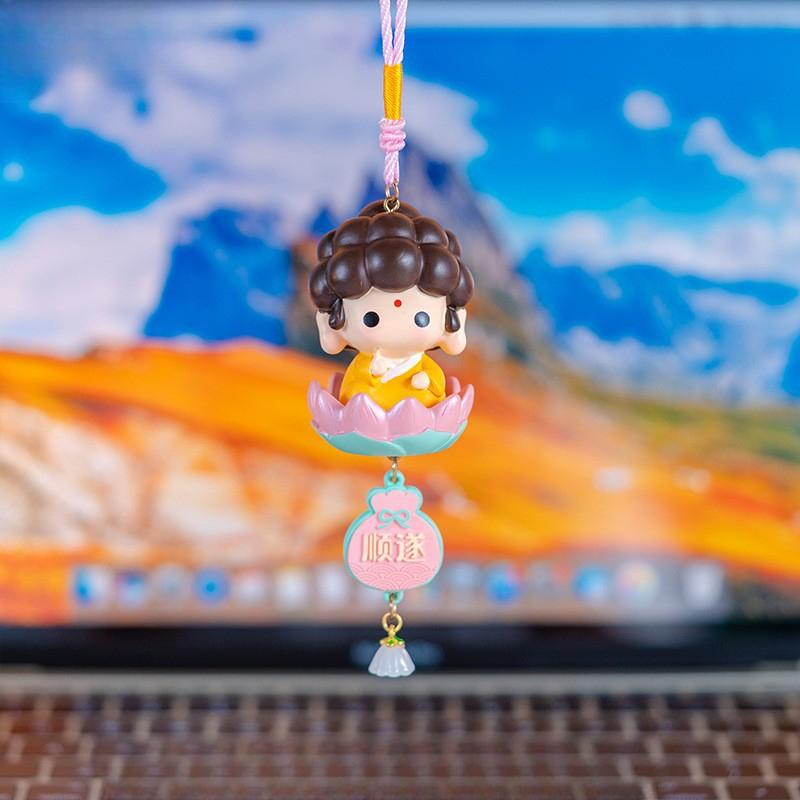 Emotionally Stable Little Deity Guanyin Bodhisattva Car Pendant Decoration Gift Ornament Lotus Doll