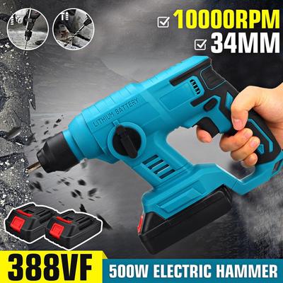 10000RPM Multifunctional Brushless Cordless Rotary Hammer Drill 388VF Electric Hammer Impact Drill Rechargeable